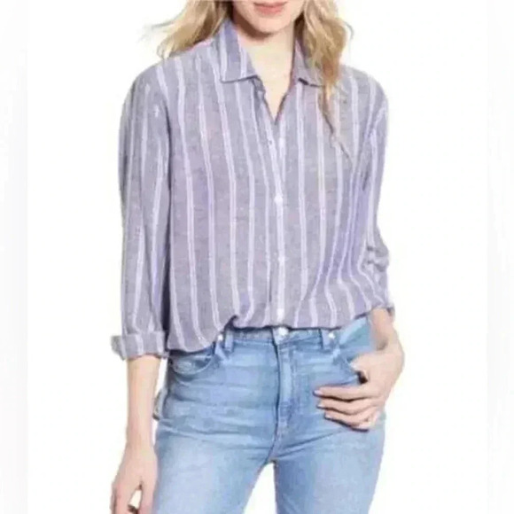 Rails Sydney Arctic Stripe Button Down Top Size S - Picture 2 of 9